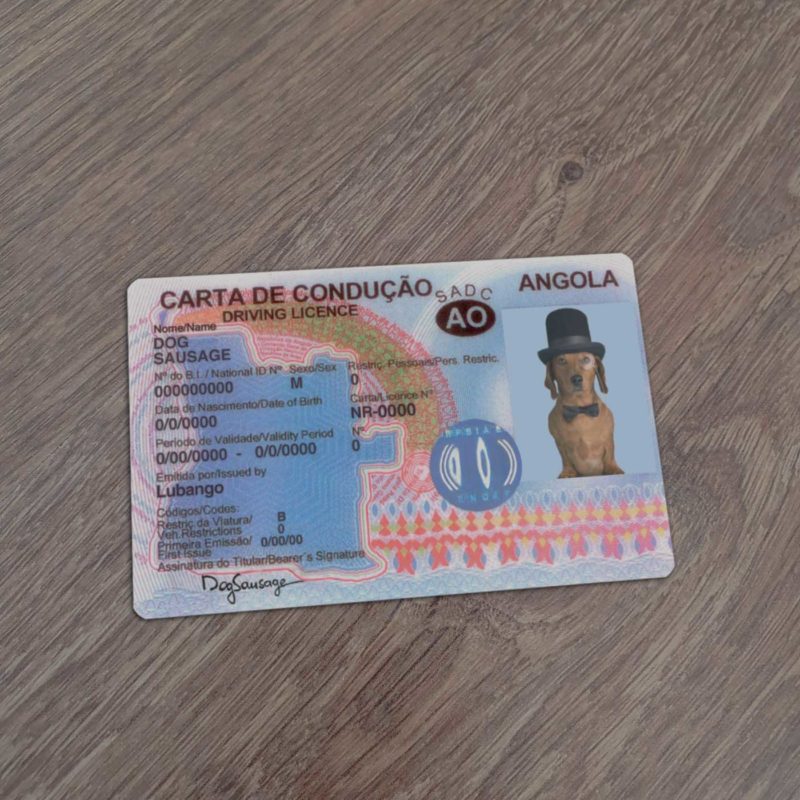 Angola Driver License Template
