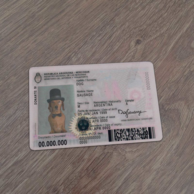 Argentina Identity Card Template