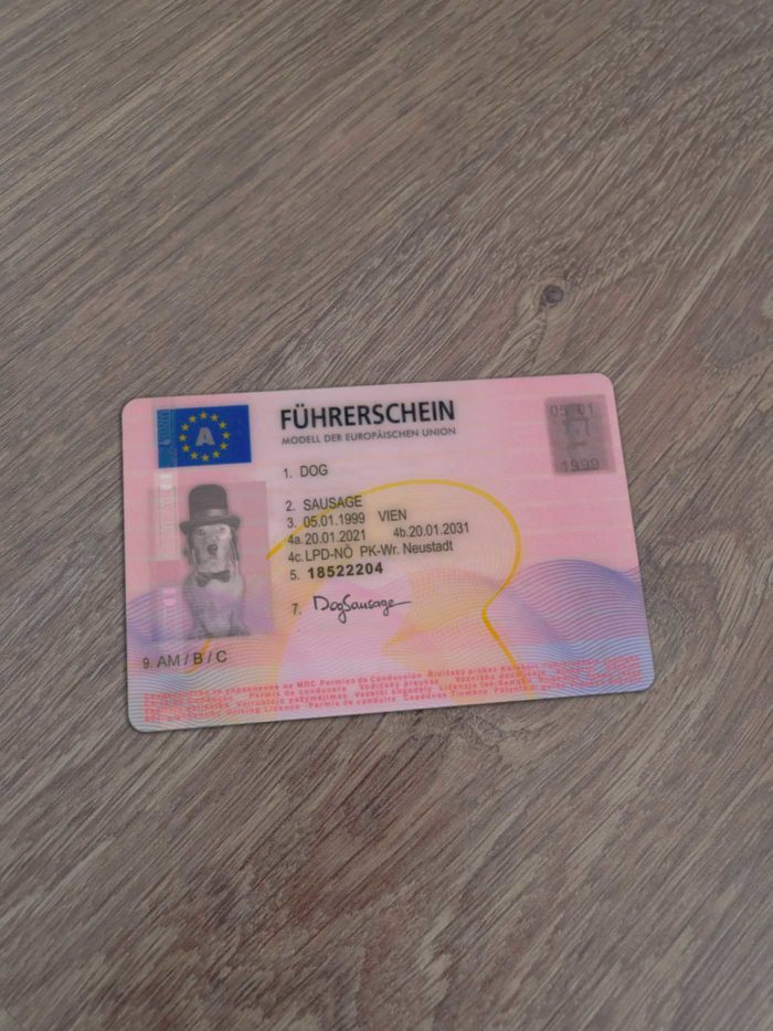 Austria Driver Licence Template