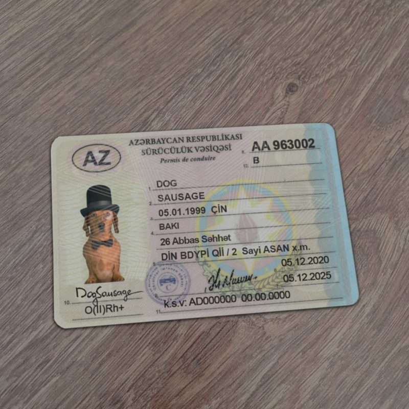 Azerbaijan Driver License Template