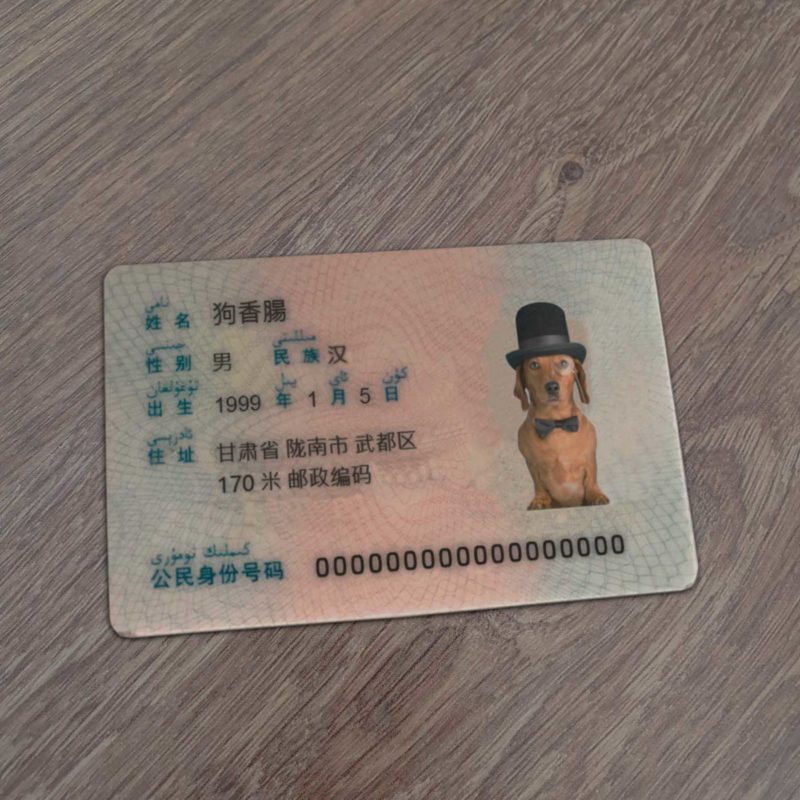 China Identity Card Template