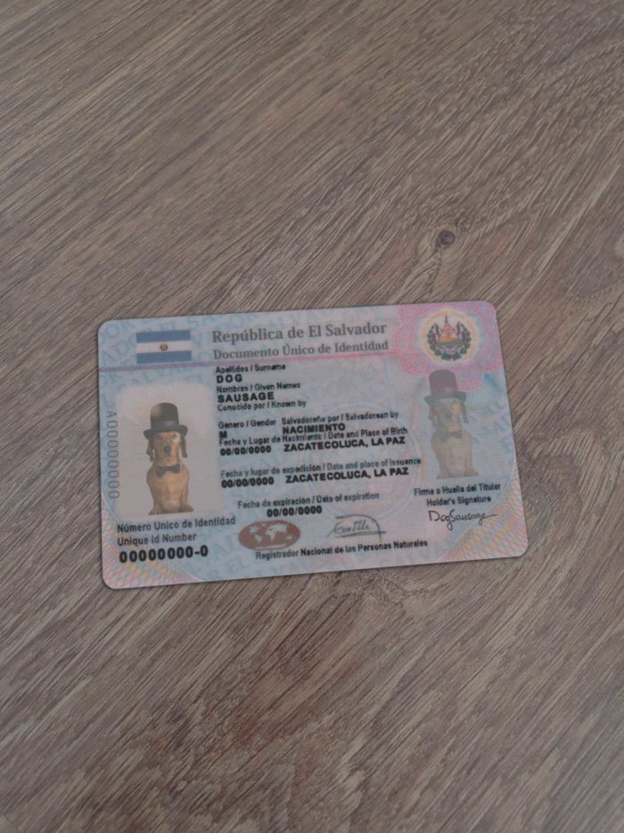 El Salvador Identity Card Template
