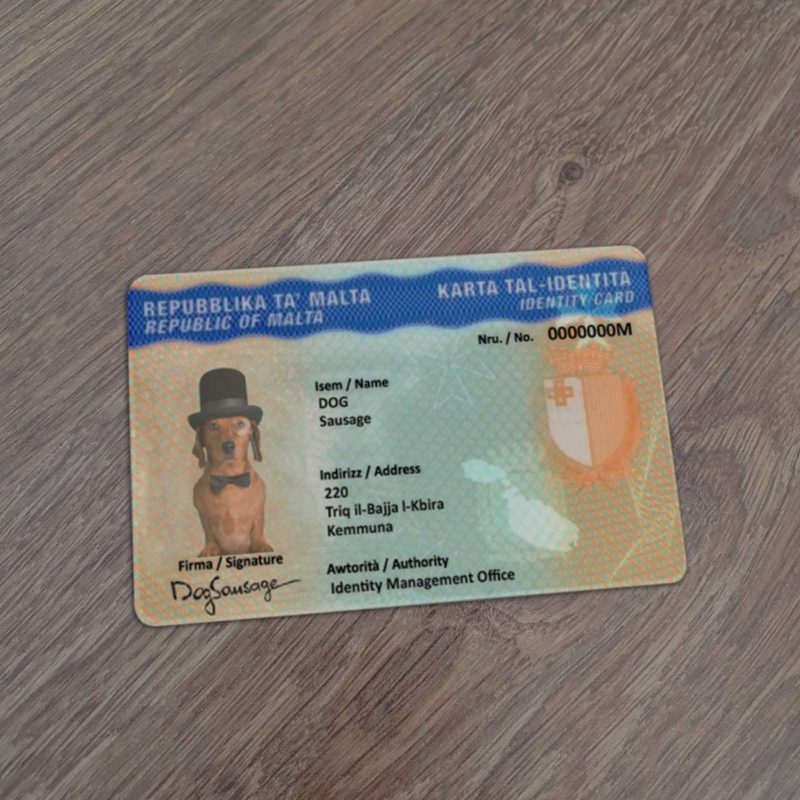 Malta Identity Card Template