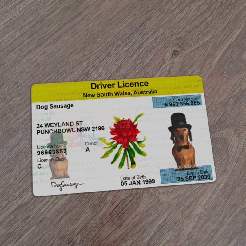 Australia New South Wales Driver License Template