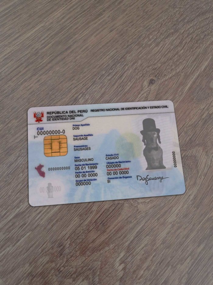 Peru Identity Card Template