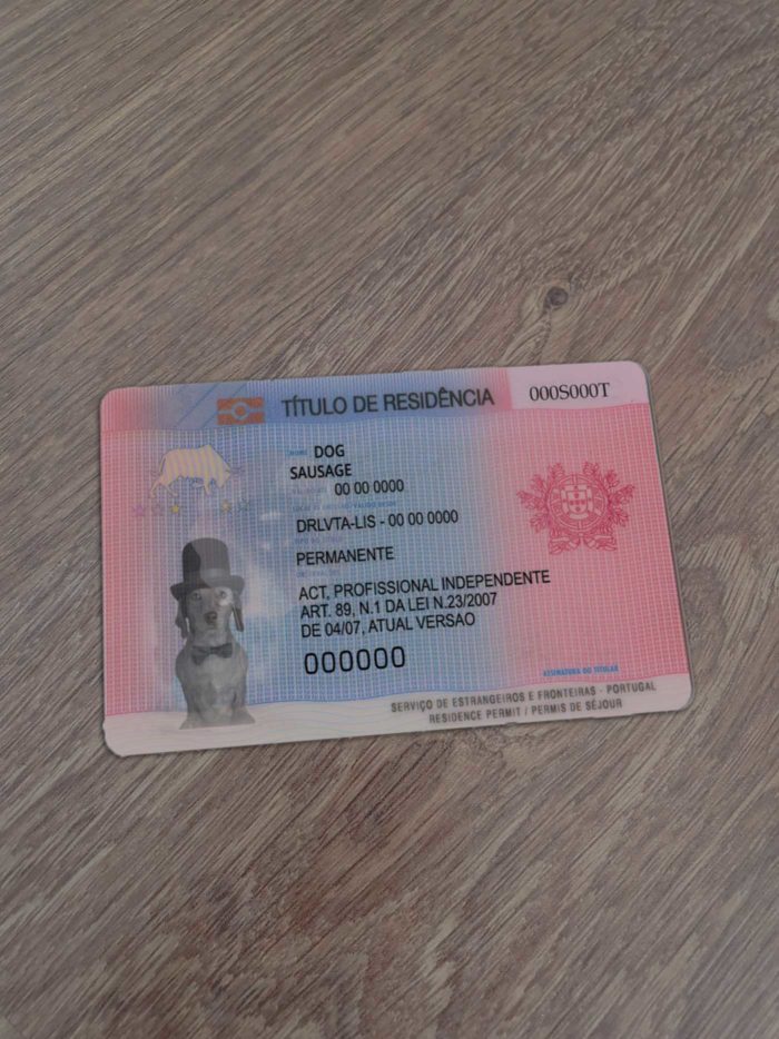 Portugal Permanent Residence Card Template