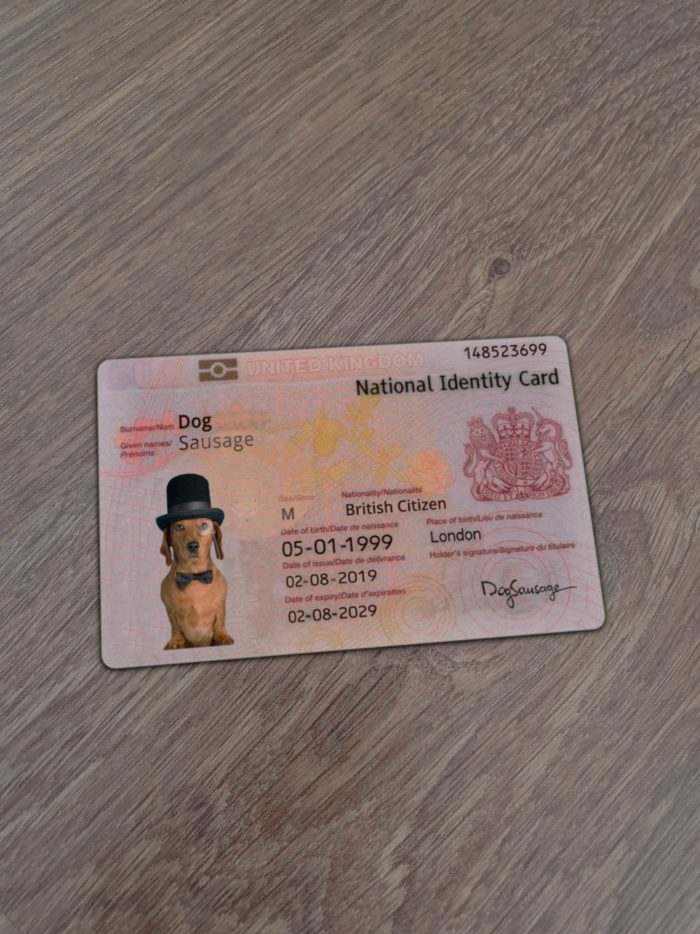 United Kingdom Identity Card Template
